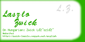 laszlo zwick business card